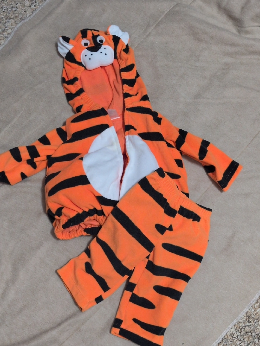 Carter's Orange & Black Tiger Hooded Costume Set